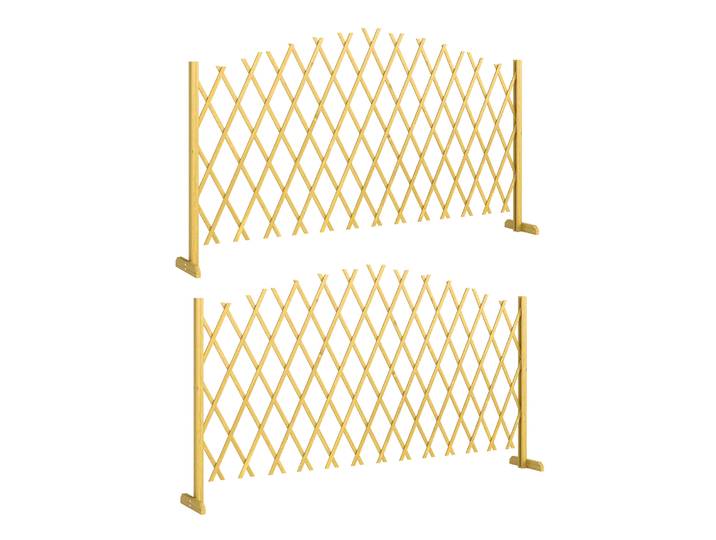 Outsunny Ensemble de 2 panneaux de clôture de jardin en bois, portails de jardin extensibles, clôtures de jardin pour la décoration de terrasse, patio, 180X30X103 cm, naturel