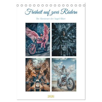 Freiheit auf zwei Rädern - Die Abenteuer der Angel-Biker (Tischkalender 2026 DIN A5 hoch), CALVENDO Monatskalender