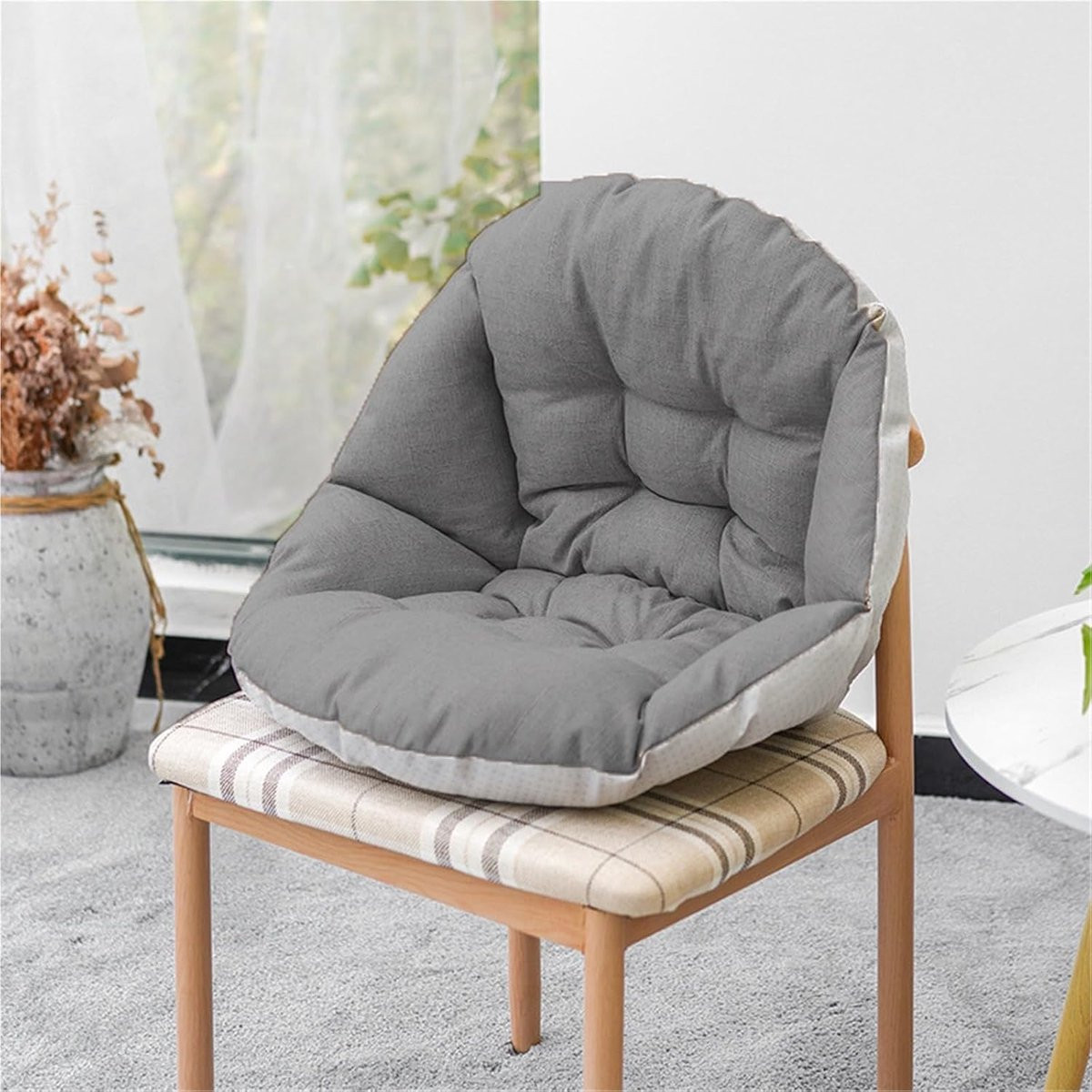 Grijs ergonomisch zit- en rugkussen voor volwassenen - 20 inch
