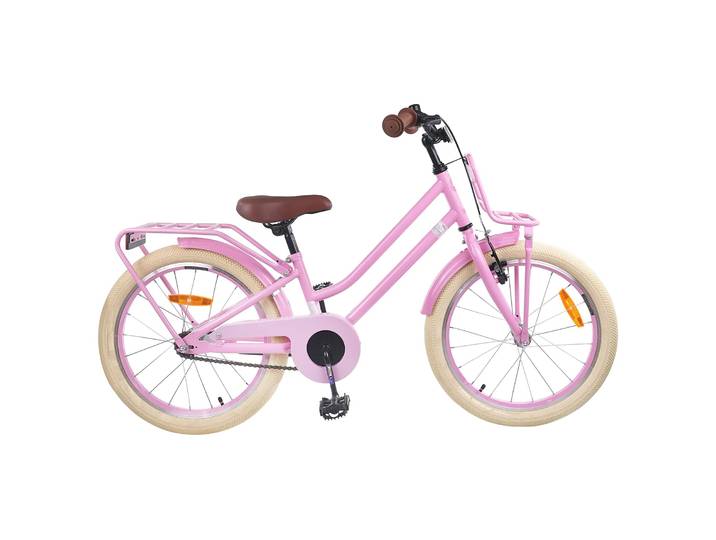 vidaXL Kinderfahrrad 18 Zoll für 5-7 Jahre alt Hellrosa