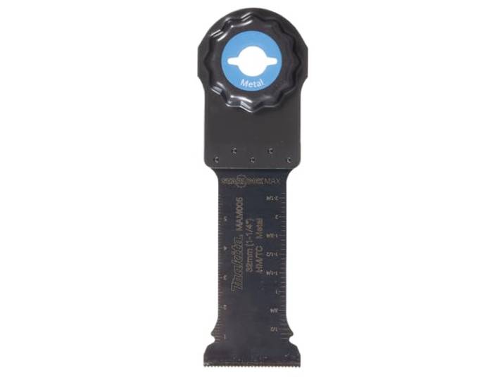 Makita B-66444 Starlock Max HM/TC Tauchsägeblatt 32 mm MAM005 metal, für Stahl, Edelstahl, Fiberglas, Gipskarton, 70 mm Eintauchtiefe, für Multitool, Multifunktionswerkzeug, 1 Stück