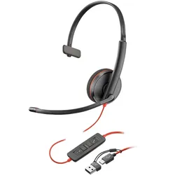 HP Poly Blackwire 3210 Monaural USB-C Headset +USB-C/A Adapter (Packungseinheit)