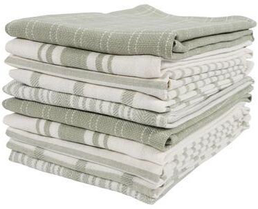 KAF Home Assorted Flat Kitchen Towels - Set of 10, 18 x 28 Inch - N/A