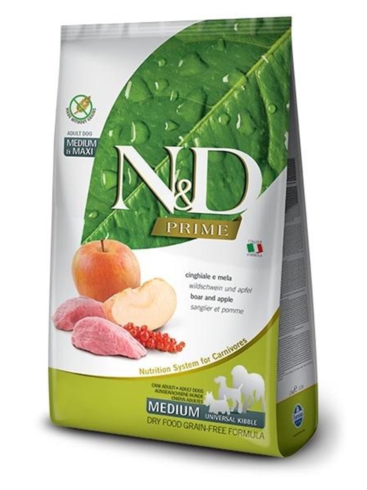 Farmina N&D PRIME DOG WILD BOAR AND APPLE ADULT MEDIUM & MAXI 12kg