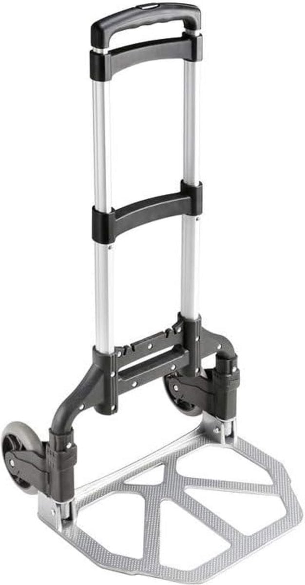 Multifunctionele aluminium transportwagen in zilver en grijs, draagvermogen 45 kg