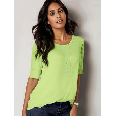 T-Shirt INSPIRATIONEN "Shirt", Damen, Gr. 42, grün (kiwi), 95% Viskose, 5% Elasthan, unifarben, Rundhals, Shirts T-Shirt