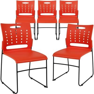 5 Pack 881 lb. Capacity Sled Base Stack Chair