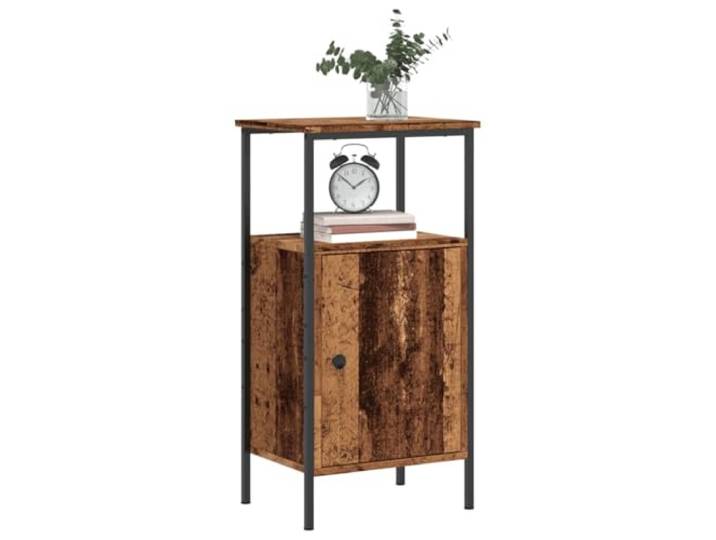 HEFZGDB Nachttische 2 STK. Altholz-Optik 41x31x80 cm Holzwerkstoff mit Ablage und Türfach für Stauraum, Stabile Tischplatte, Langlebiges Wohnzimmer Möbel