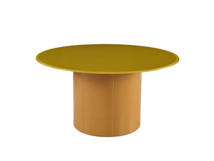 Table basse 80 cm en verre jaune