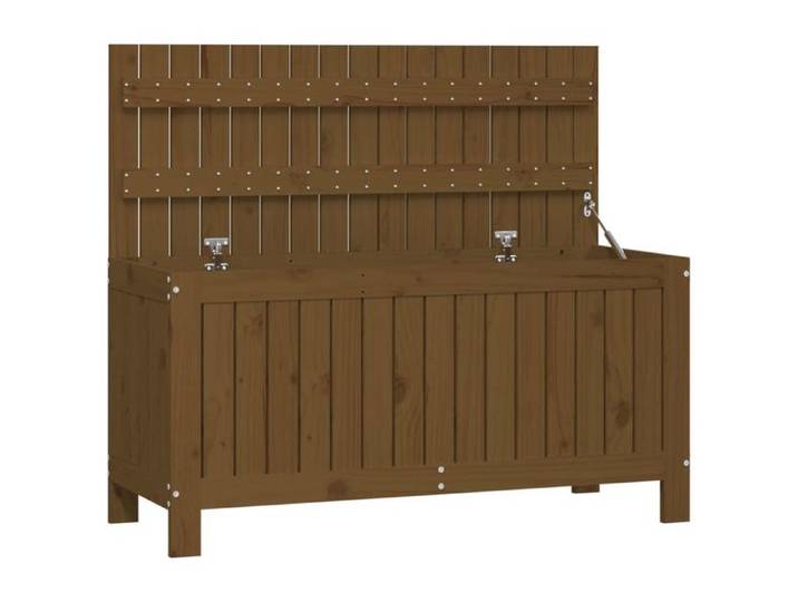 Brun Coffre de jardin - Boîte de rangement - de jardin Marron miel 108x42 5x54cm Bois pin m6708