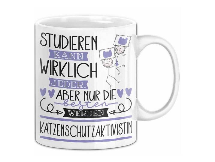 Trendation Tasse Katzenschutzaktivistin Tasse Lustiges Geschenk Studieren Kann Wirkli