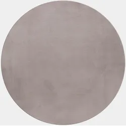 Teppich Flur Einfarbig Pflegeleicht Waschbar Strapazierfähig Wohnzimmer Schlafzimmer Rund Beige 120x120 cm – NECKAR von Kadima Design