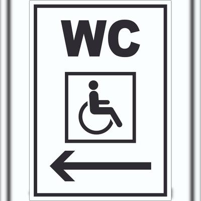 HB-Druck WC Behinderten mit Pfeil nach links Aufkleber A7 (74x105mm)