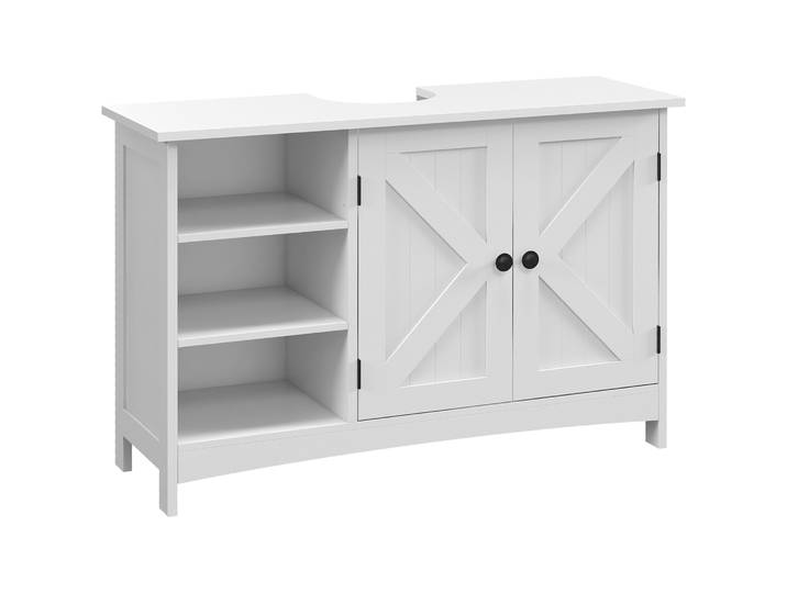 kleankin Meuble sous lavabo, meuble de salle de bain, étagères réglables, placard 2 portes, meuble sous évier, style classique,