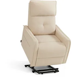 M MCombo Fernsehsessel mit Aufstehhilfe Elektrisch, Fernsehsessel mit liegefunktion bis 135°,Massage & Heizung, kleiner Aufstehsessel, Seniorensessel für Wohnzimmer 7027 (Stoff)
