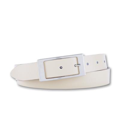 Ledergürtel BERND GÖTZ "Ledergürtel mit Rechteckschließe", Damen, Gr. 80, beige, Rindsleder, Gürtel Ledergürtel