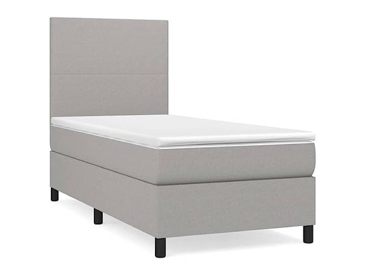 PUGYNBK Boxspringbett, 90 x 200 cm, mit Taschenfederkernmatratze Verstellbares Kopfteil, mittlere Festigkeit, atmungsaktiver Stoff, inklusive Montageanleitung (evtl. nicht in deutscher