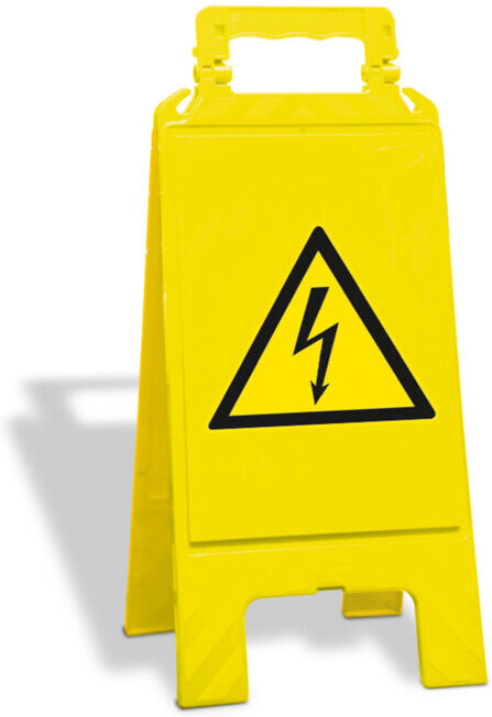 MORAVIA Signalisation pliable en plastique jaune avec symbole Tension électrique (345.26.119)