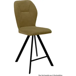 THEKENSTUHL drehbar (4er-Set) Diantha 51x109x60 Schwarz/Olivgrün