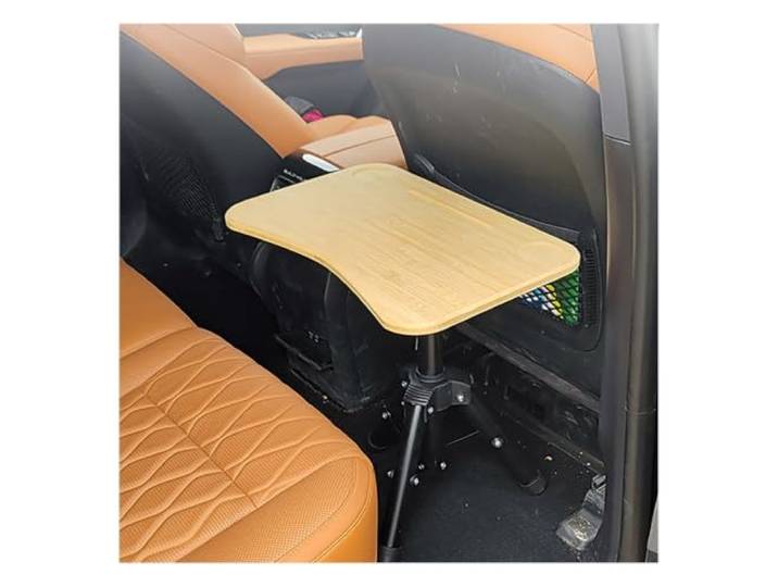 Ausziehbarer Wohnmobil-Esstisch mit verstellbarer Höhe und Tassenrillen for Wohnmobile, Wohnmobile und Camping(Wood)