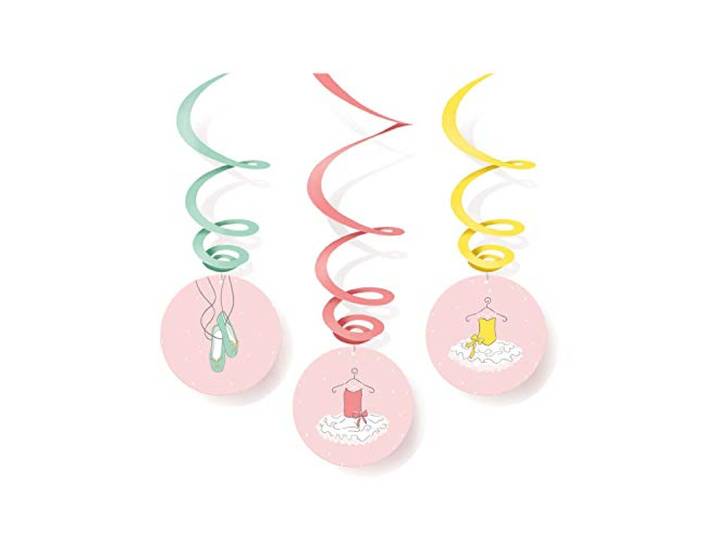 Amscan 9903963 6 decoratieve spiralen Little Dancer, meerkleurig