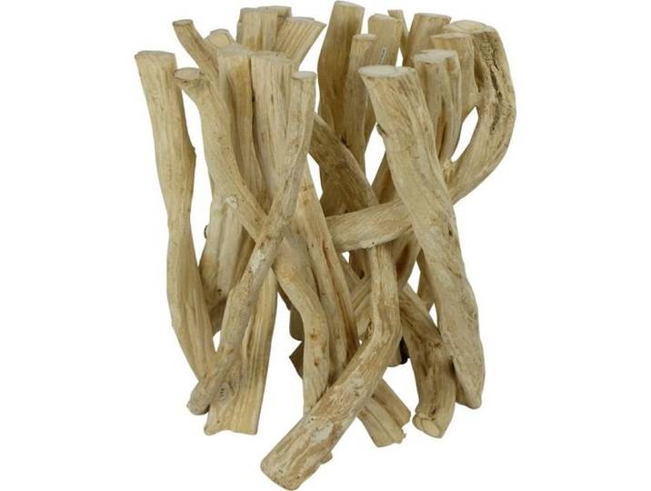 Table basse en bois massif avec plateau en verre - Solide Lianen Takken - Style Campagne
