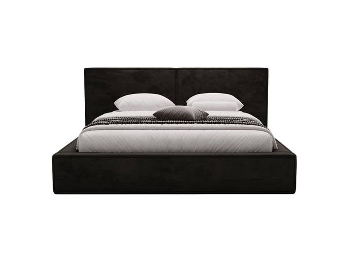 Lit coffre queen size 160x200 cm sommier inclus noir