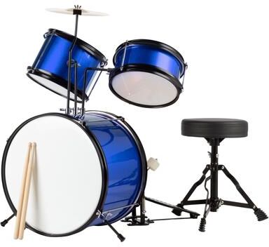 Hey! Play! Hey Play 3pc. Kids Drum Set with Cymbal, 2 Toms, Bass Drum and Throne