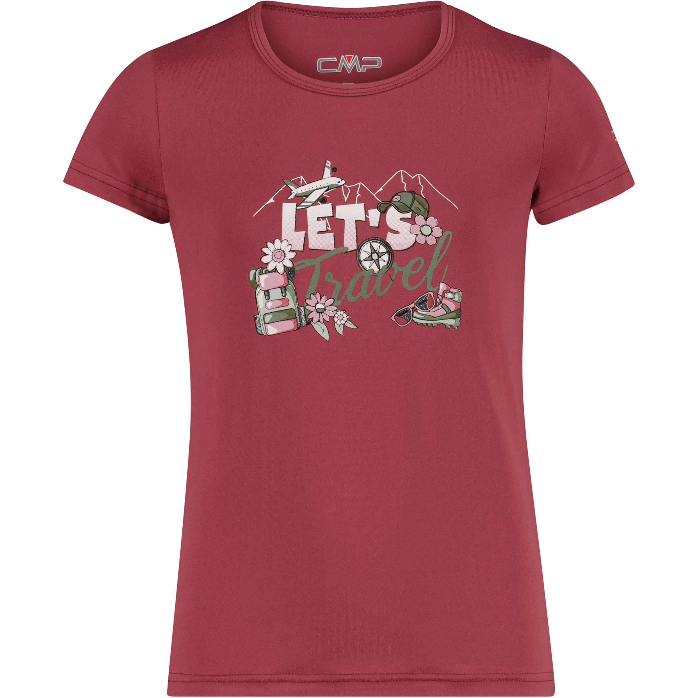 CMP Print Kinder T-Shirts rot Größe 176 Trekking Elastisch