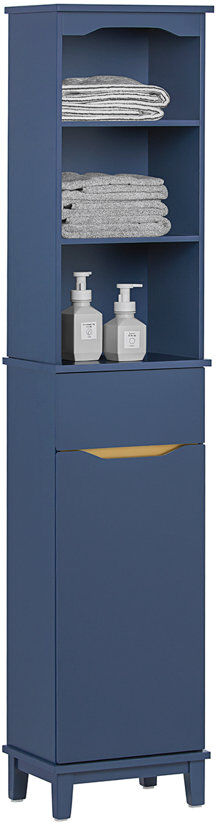 Marlow Home Co. Abdirahmaan Bathroom Cabinet Blue 170cm H X 35cm W X 30cm D