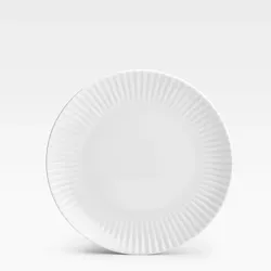 Van Well Essteller flach Daisy, 6er-Set, Porzellan weiß, 27 cm, Reliefmuster