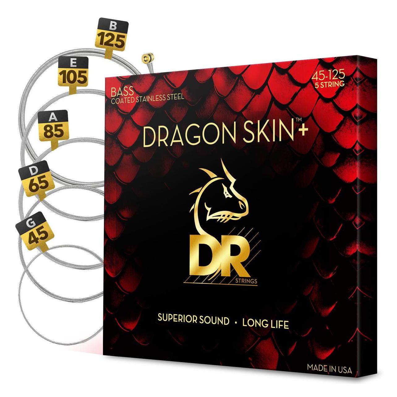 Drift DR DBS5-45 Dragon Skin+ Stainless Steel Bass Guitar Strings 45-125 - Snarenset voor (5x, E-Bass) (66039610)