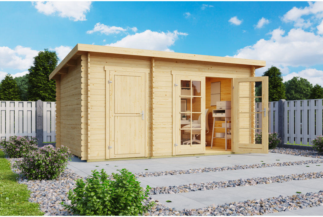 Lasita Maja Lasita Belmont 1 - 12.5 x 8.5 Ft. 2-Room Summerhouse With Plexi Glazing (28mm) Belmont 1 Natural Wood
