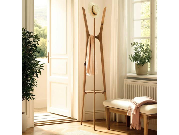 Porte-manteau en bois de teck recyclé SWING