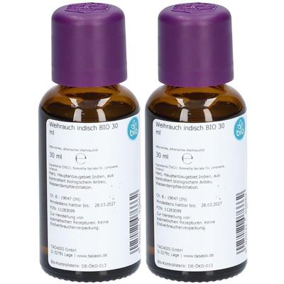 Weihrauch ÖL indisch Bio x2 2x30 ml Ätherisches Öl