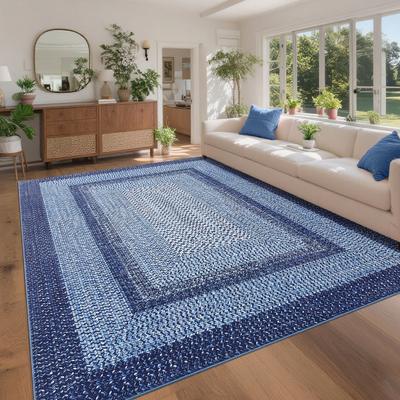 Garvee Gradient Braided Printed Machine Washable Rug