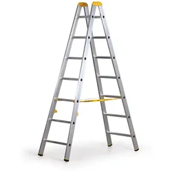 Alu Leiter ALVE FORTE, 2x7 Sprosen, Höhe 2,02 m