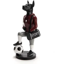 Hund Dobermann Trainer - Schwarz Amadeus Harz 14.5x14 cm