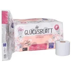 GLÜCKSBLATT Toilettenpapier Tissue Samtweich 4-lagig 16 Rollen (1 Pack à 16 Rollen) weiß
