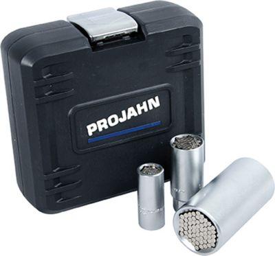 Universal-Steckschlüsselkoffer PROJAHN, 3-tlg., 1/4" und 3/8" und 1/2", Kunststoff-Box