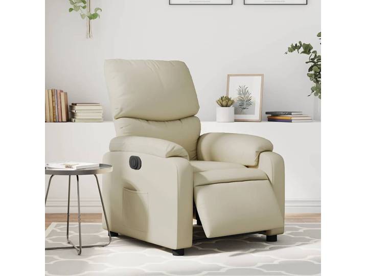 vidaXL Relaxsessel Elektrisch Creme Kunstleder