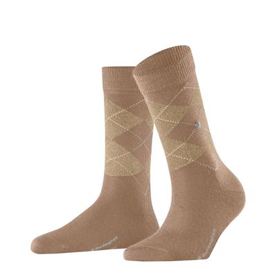 Socken BURLINGTON "Marylebone Glitter", Damen, Gr. 36-41, braun (camel), Materialmix, Argyle-Muster, Socken Socken, Einheitsgröße 36-41, Argyle-Muster, Lurex-Fäden, wärmend