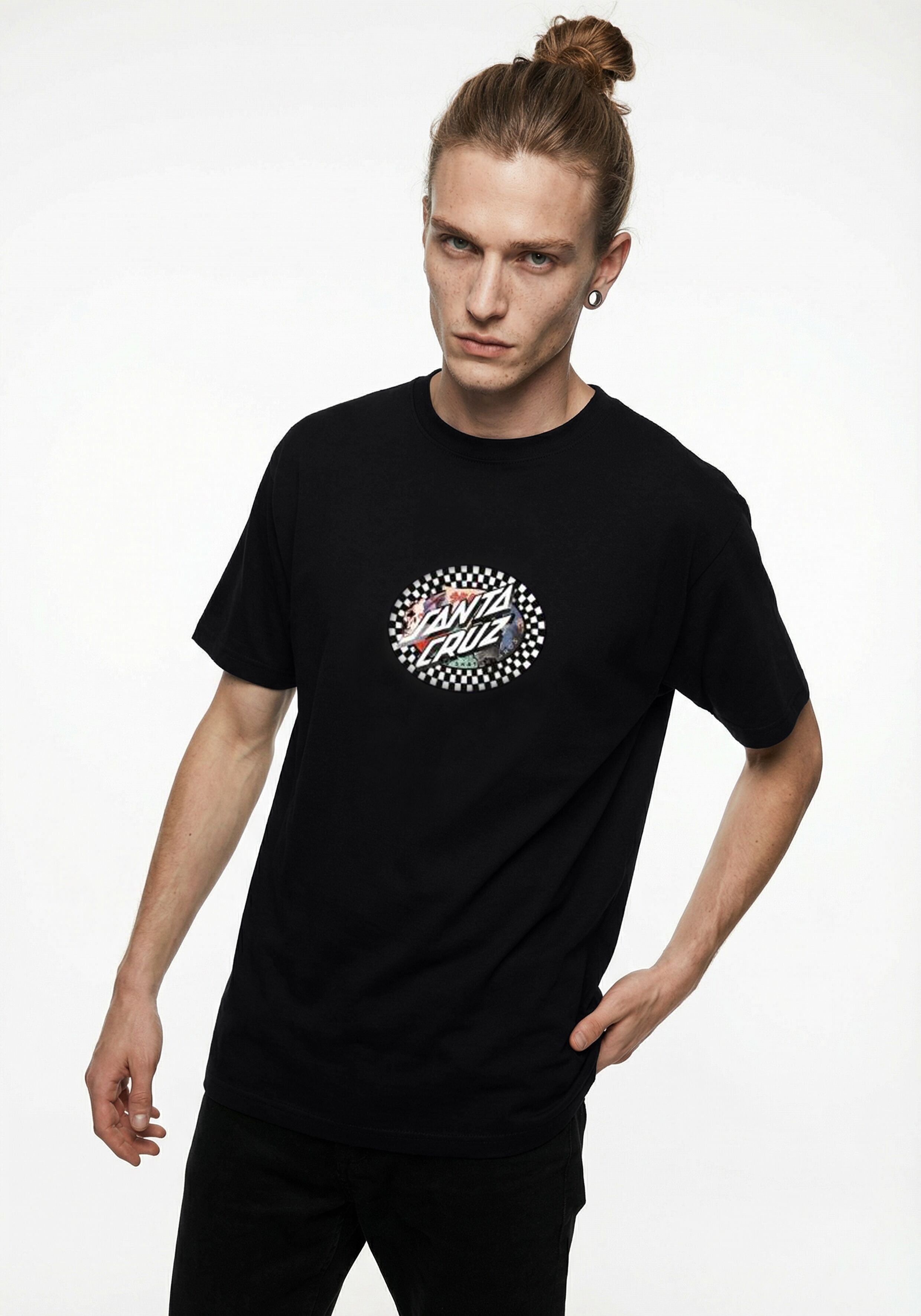 T-Shirt SANTA CRUZ "COLLAGE OVAL DOT T-SHIRT", Herren, Gr. S, schwarz, Obermaterial: 100% Baumwolle, Shirts T-Shirt, sportlicher Stil, für sportliche Aktivitäten und Freizeit schwarz S
