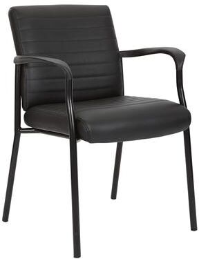 Office Star Products Guest Chair in Faux Leather and Black Frame