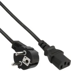 INLINE Netzkabel, Schutzkontakt gewinkelt/C13 St, 10m, Kaltgerätestecker C13