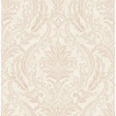 Seabrook Designs Canary Paisley Damask Unpasted Wallpaper