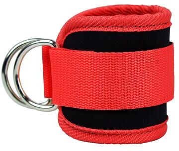 Smart Shopping Spot Adjustable Ankle Straps For Cable Machine With Double D Rings & Neoprene Padding For Glute And Leg Workouts red
