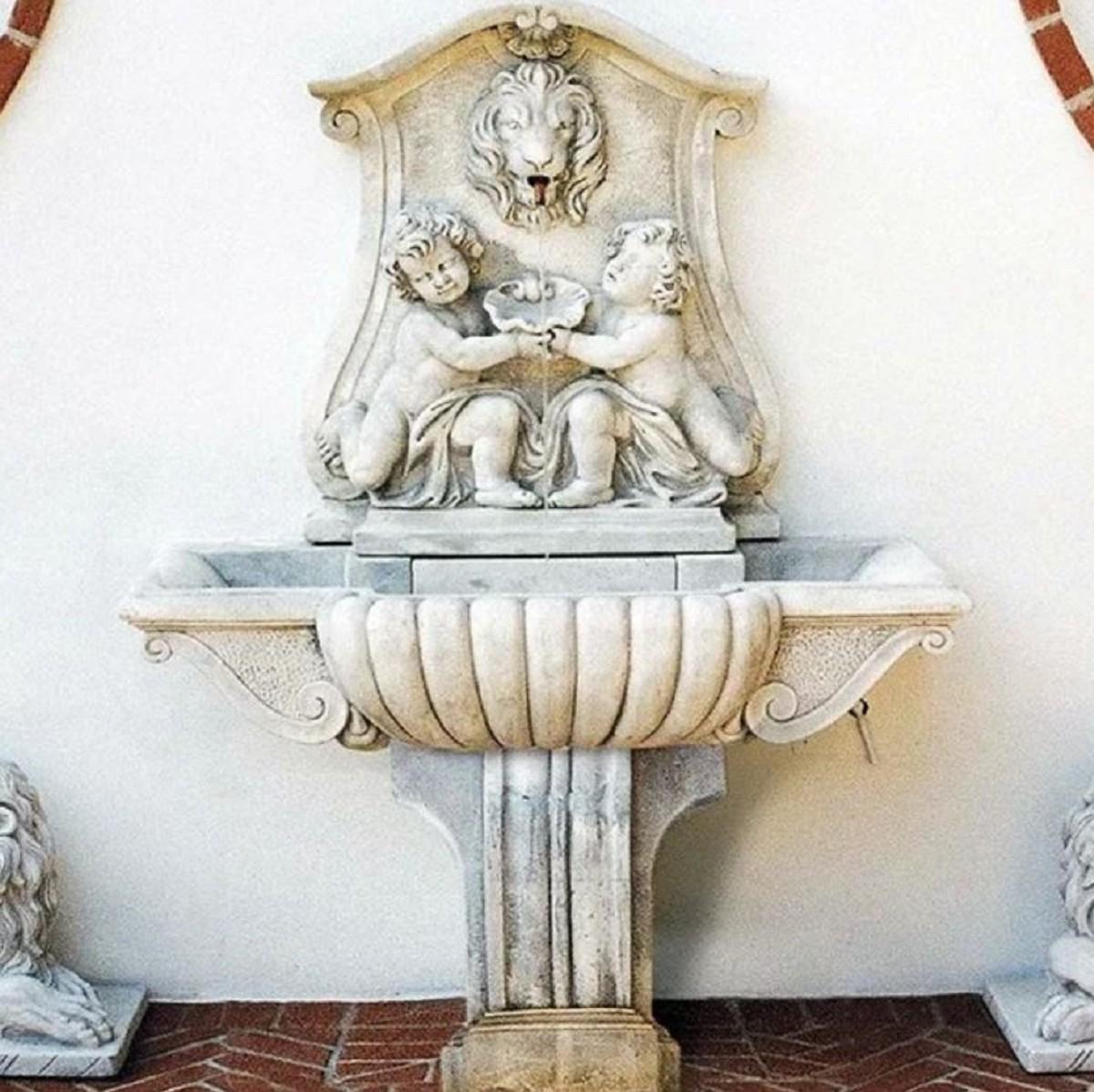 Casa Padrino Luxus Barock Wandbrunnen Grau 119 x H. 158 cm - Italy