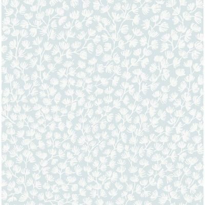 Society Social Sea Fern Blue Mist Peel and Stick Wallpaper