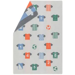 David Fussenegger Kinderdecke Juwel 'Fußball Trikots' 100 x 140 cm Grau